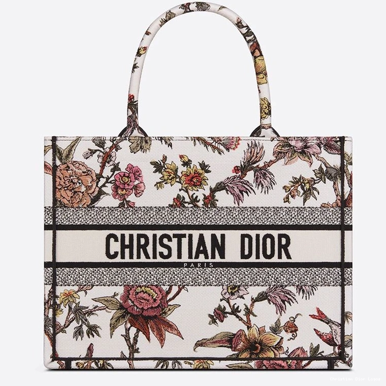 Cheap Jardin White Canvas Book Botanique Motif Tote Dior 0722 Luxury